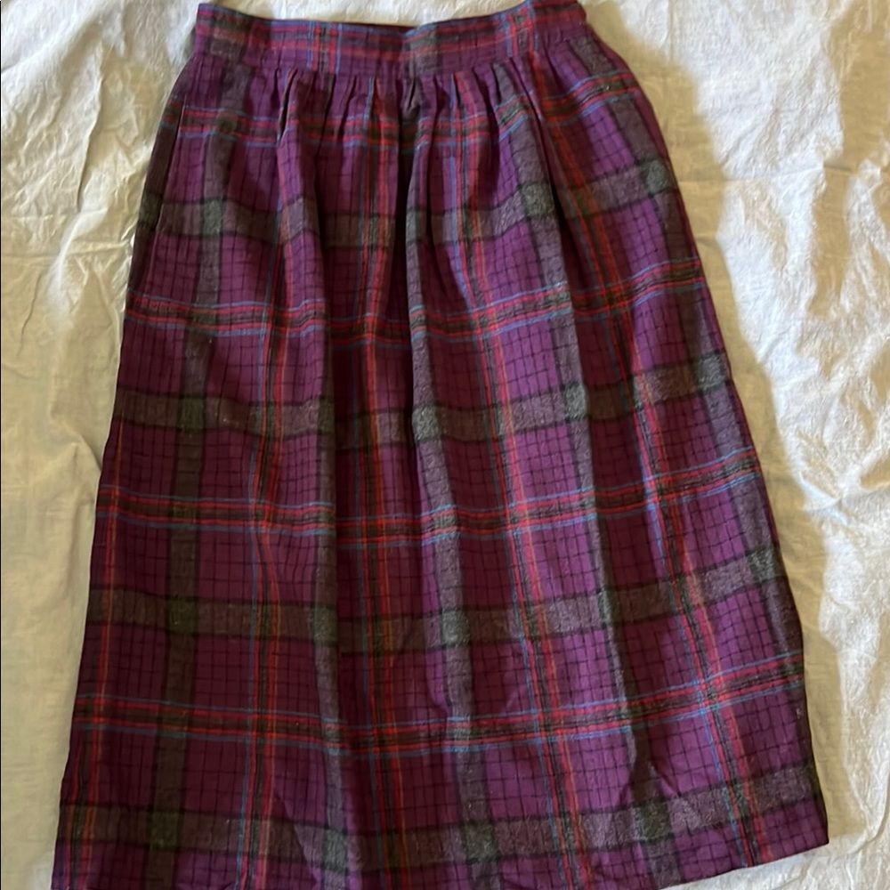 Vintage Pendleton Plaid Purple Skirt 12